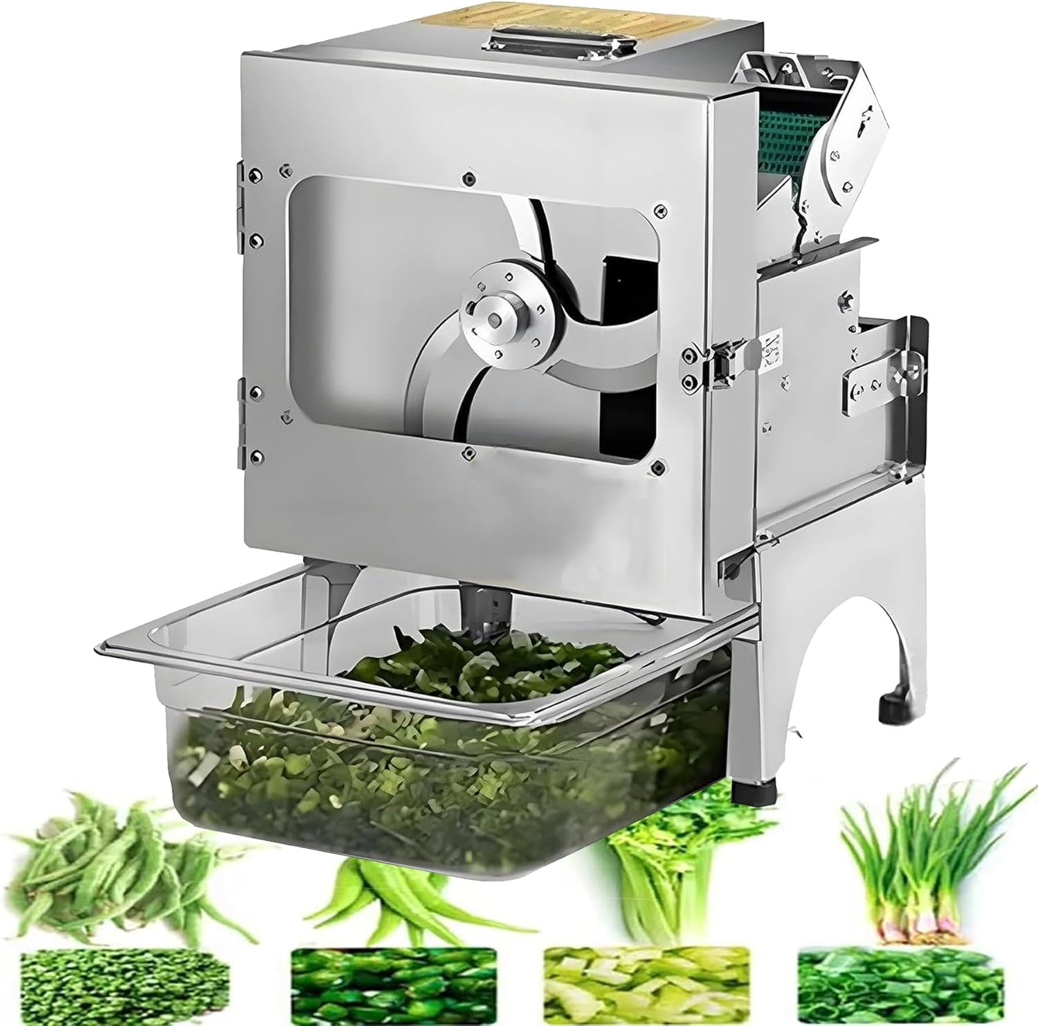 Electric Vegetable Chopper and Food Processor, 200W Stainless Steel Cutter for Fast Food Preparation,A