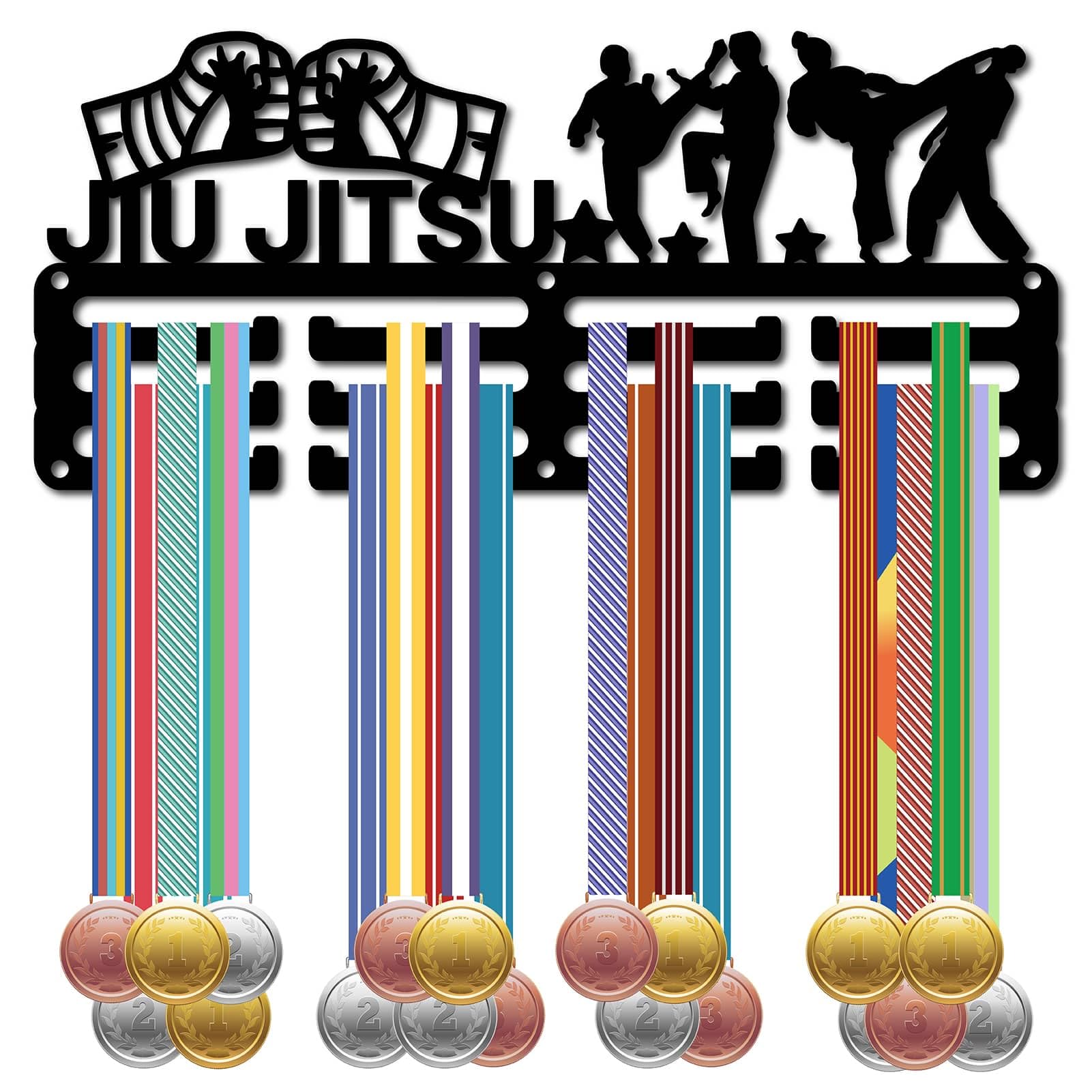CREATCABIN Soporte para Medallas Fútbol,Colgadores Medallas,Estante Fútbol,Deportes,Premios Colgantes Metal,Hierro,Montaje Pequeño,Decoración,Premios para Mujeres,Pared,Hogar,Insignia,Negro,29x12.8cm — view 17