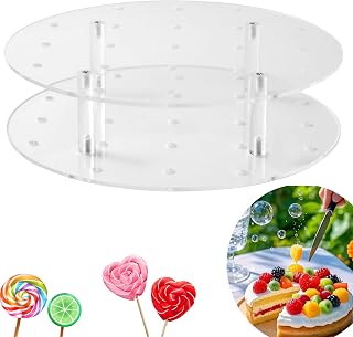 Cake Pop Stand, Acrylic Cake Pop Display Stand,21 Hole for Displaying Sweets, Cake Pops, and Lollipops at Parties Weddings, Baby Showers, Birthday, Party and Events （Round）