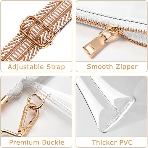 Miniatura 4 de Bolso transparente para mujer, aprobado para estadios, bolsa cruzada transparente, pequeña bolsa transparente para estadios para conciertos y