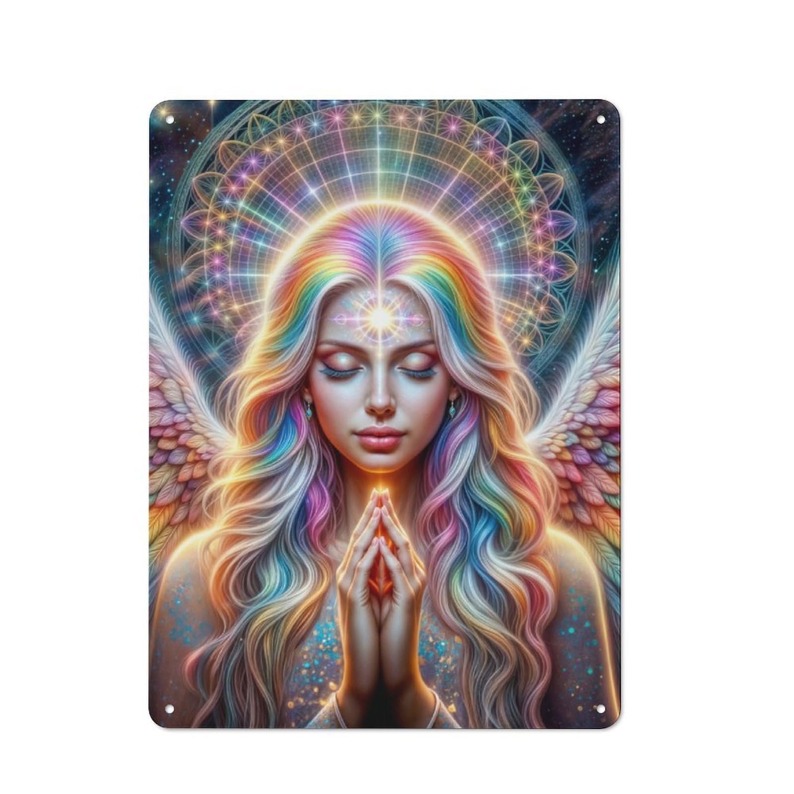 Junmoney Angelic Metal Wall Sign 40X30cm, Rustic Decor For Hallway Wall, For Metal Sign Collectors, For Garage And Workshop Walls