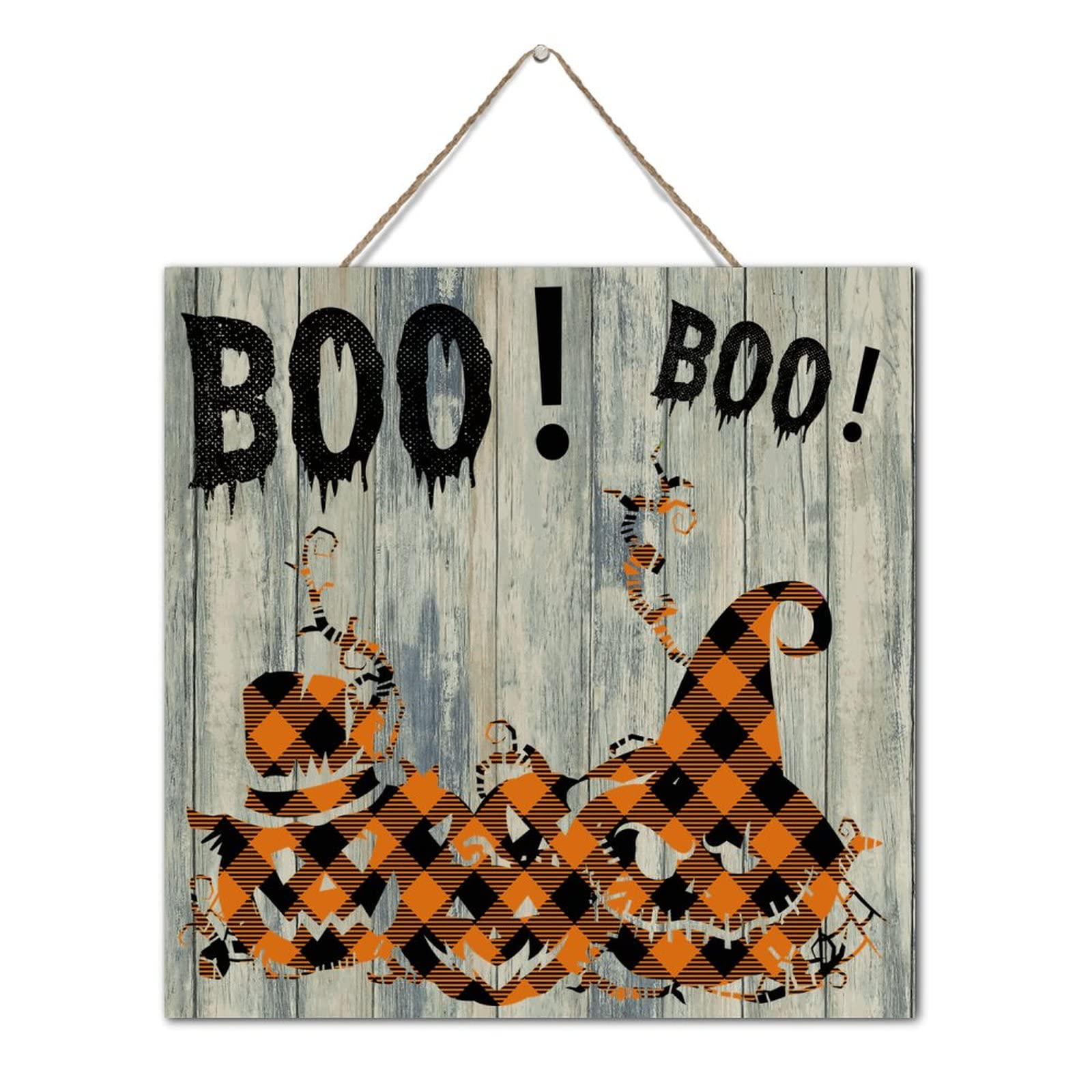 Décorations d'Halloween panneau mural bois moderne et plaque motivation