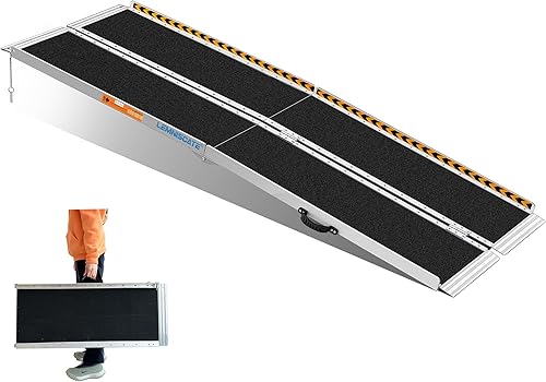 Rampa para silla de ruedas de 7 pies, rampa portátil para silla de ruedas para el hogar, rampa de aluminio para silla de ruedas para escalones,