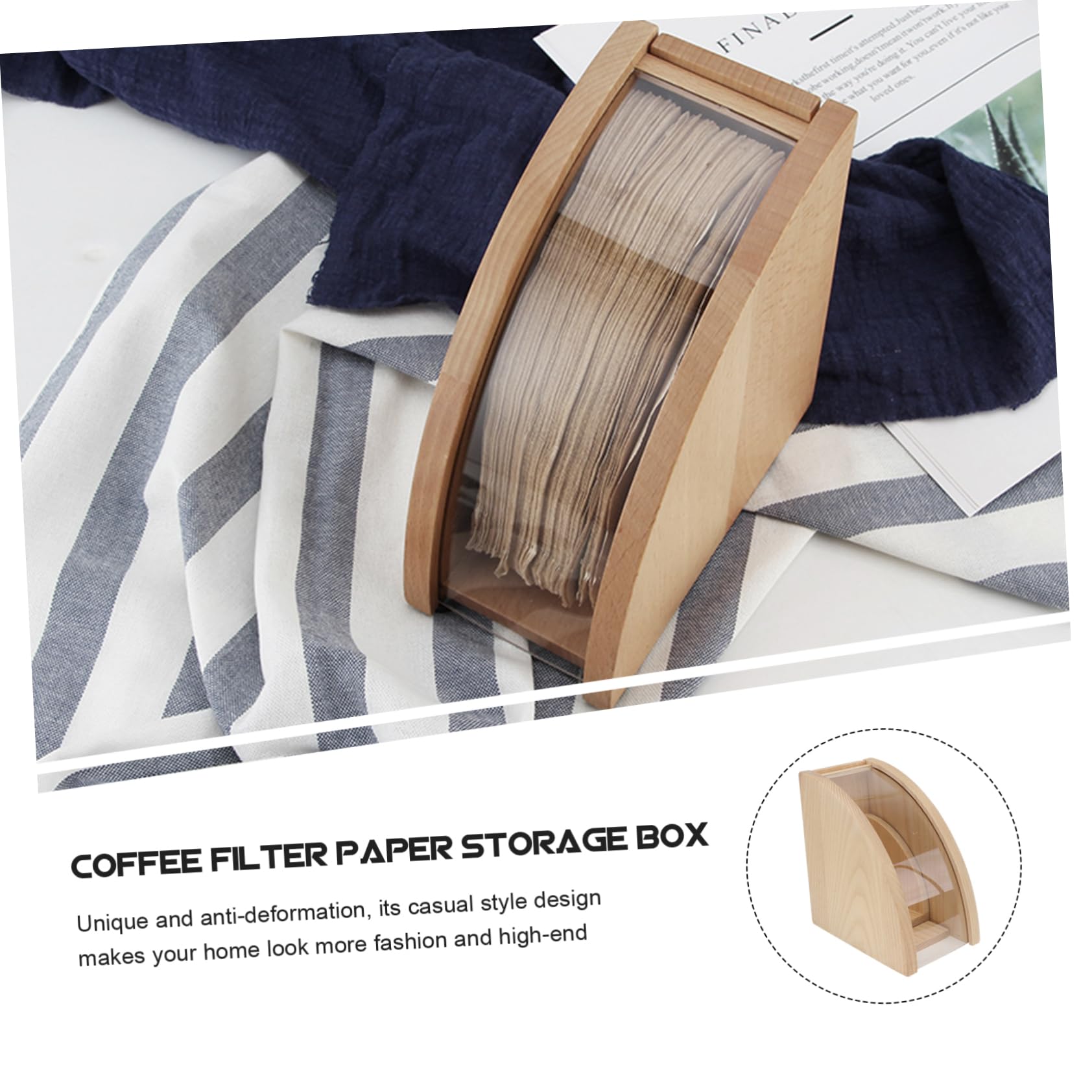 GLEAVI Kaffeefilter Halter aus Holz Kaffeefilter Aufbewahrungskiste Filterpapier Organizer für Zuhause und Büro mit Großem Fassungsvermögen und Schöner Optik