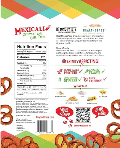 Miniatura 8 de BeyondTwistz Pretzels bajos en carbohidratos, paquete de explosión de sabor, apto para dieta cetogénica, 0.07 oz de carbohidratos netos, 0.63 oz de