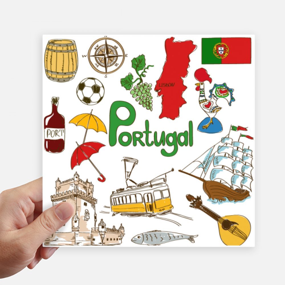 Sticker ordinateur portable Portugal de 20 cm : masquez les rayures de votre valise - Lot de 4