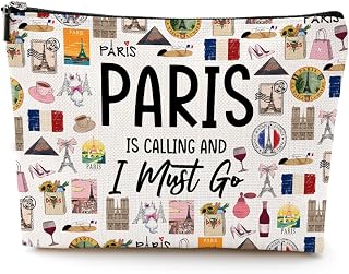 Paris Cosmetic Bag Makeup Bag Paris Lovers Gift Italy Travel Souvenir Merch Vacation Friendship Gifts for Women Paris Lovers Sister Traveller Daughter Girls Trip Gifts Favors Christmas Birthday