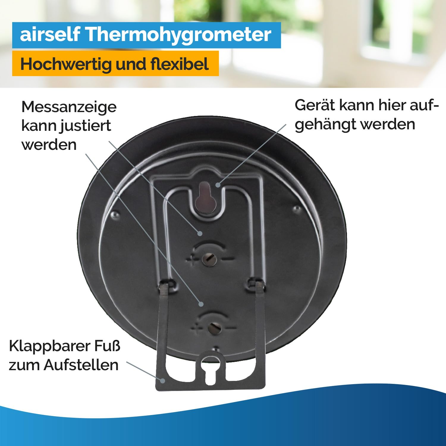 Schimmeltest + Thermohygrometer analog für bis zu 6 Räume | zum Check der Schimmelbelastung, inkl. analogem Thermo-Hygrometer