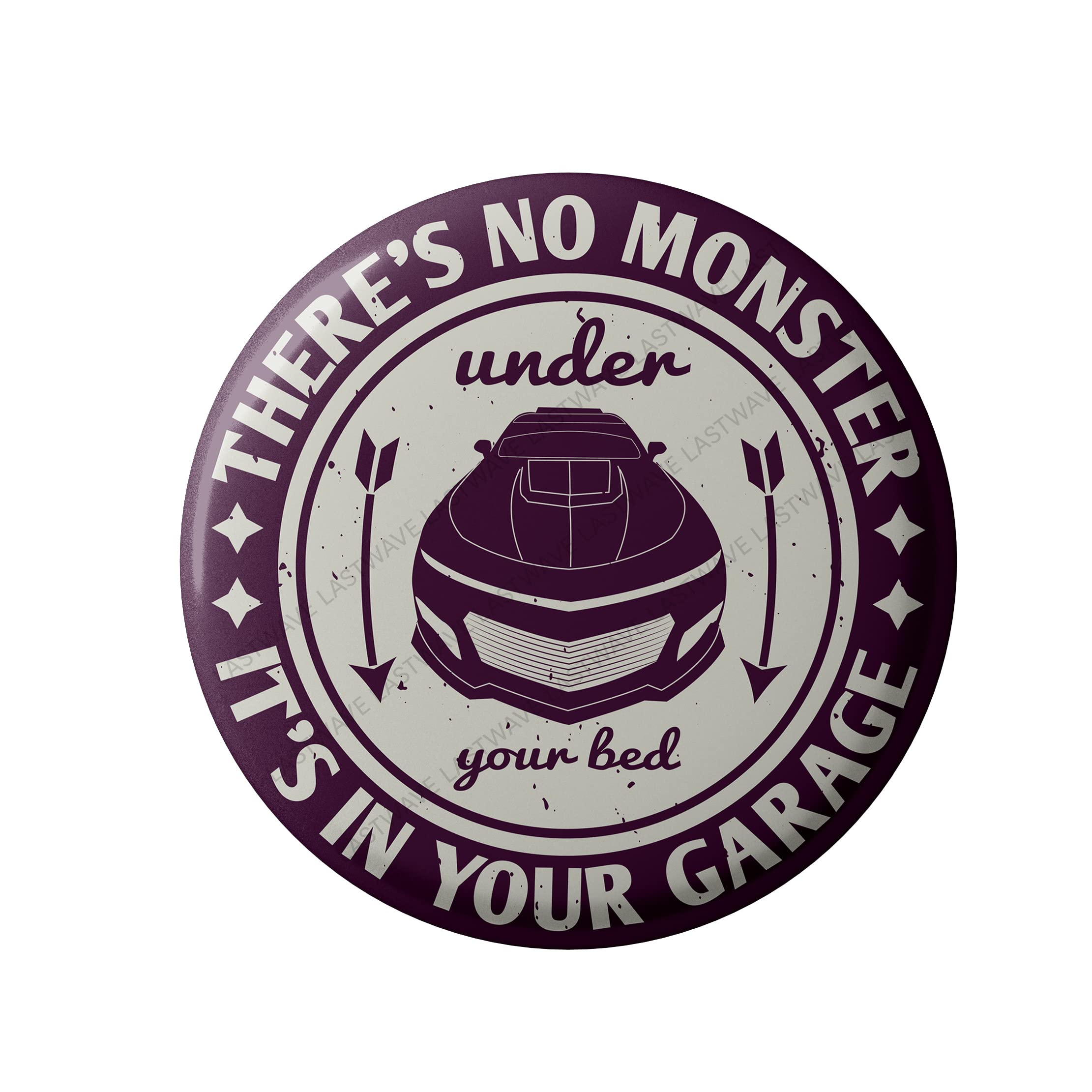 Lastwave Camaro Badge Collection, there_s no monster under your bed it’s in your garage, Graphic Printed Pin Back Badge for shirt