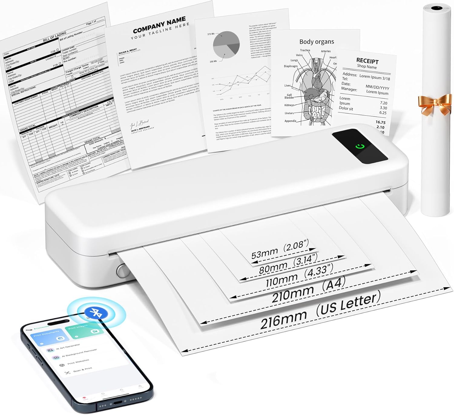Portable Bluetooth Thermal Printer
