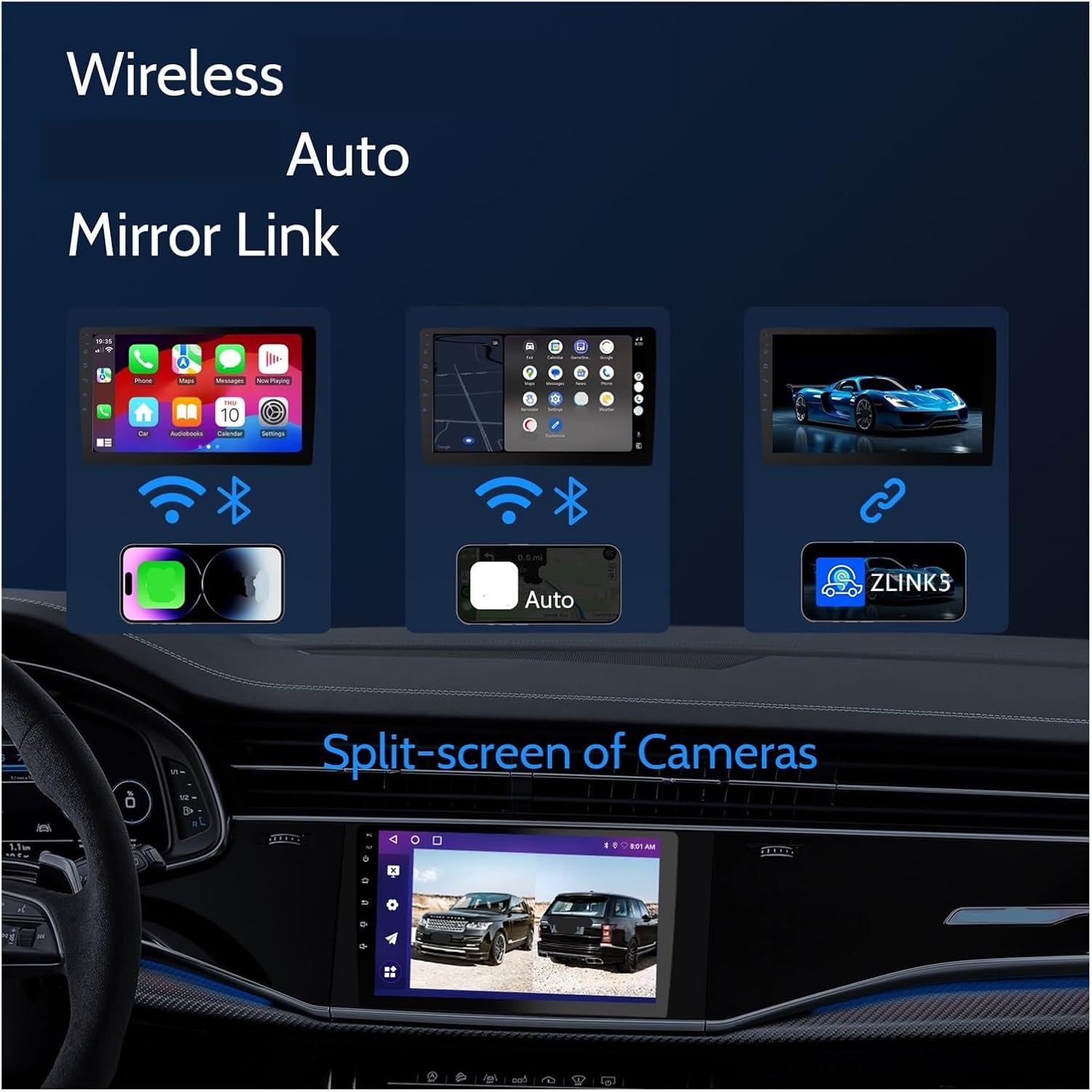 9インチ 10インチ 2Dinカーステレオ（ワイヤレスCarPlayとAndroid Auto