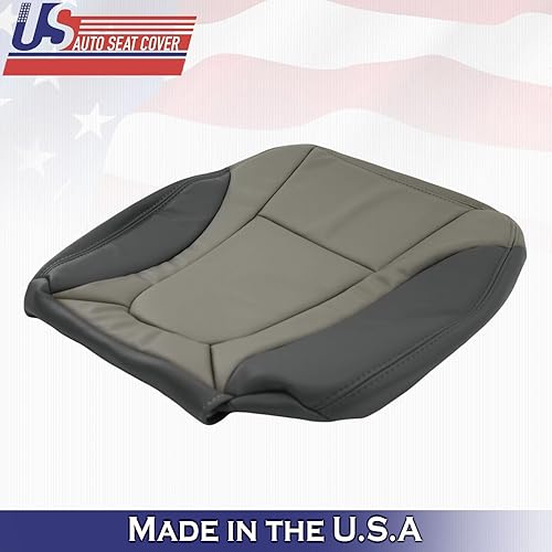 Miniatura 6 de U.S.AutoSeat- Funda compatible con Chevy Trailblazer 2002 a 2004, parte inferior delantera de piel, 2 tonos, gris