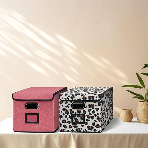 Miniatura 2 de Caja de archivos colgante mejorada con tapa, caja de almacenamiento rosa, organización y almacenamiento de oficina, cajas de documentos plegables