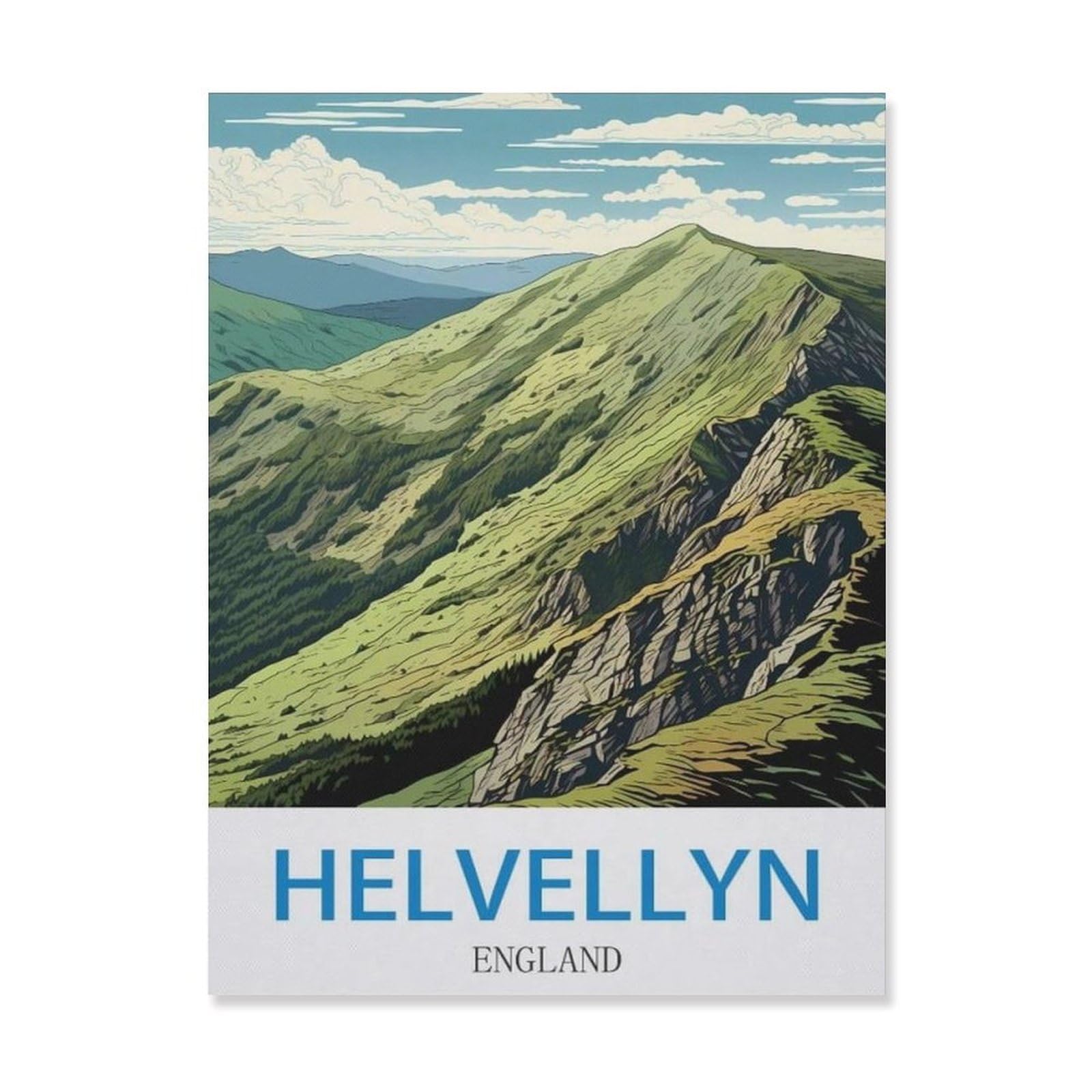 Metal Tin Sign，Helvellyn England(30x40cm）