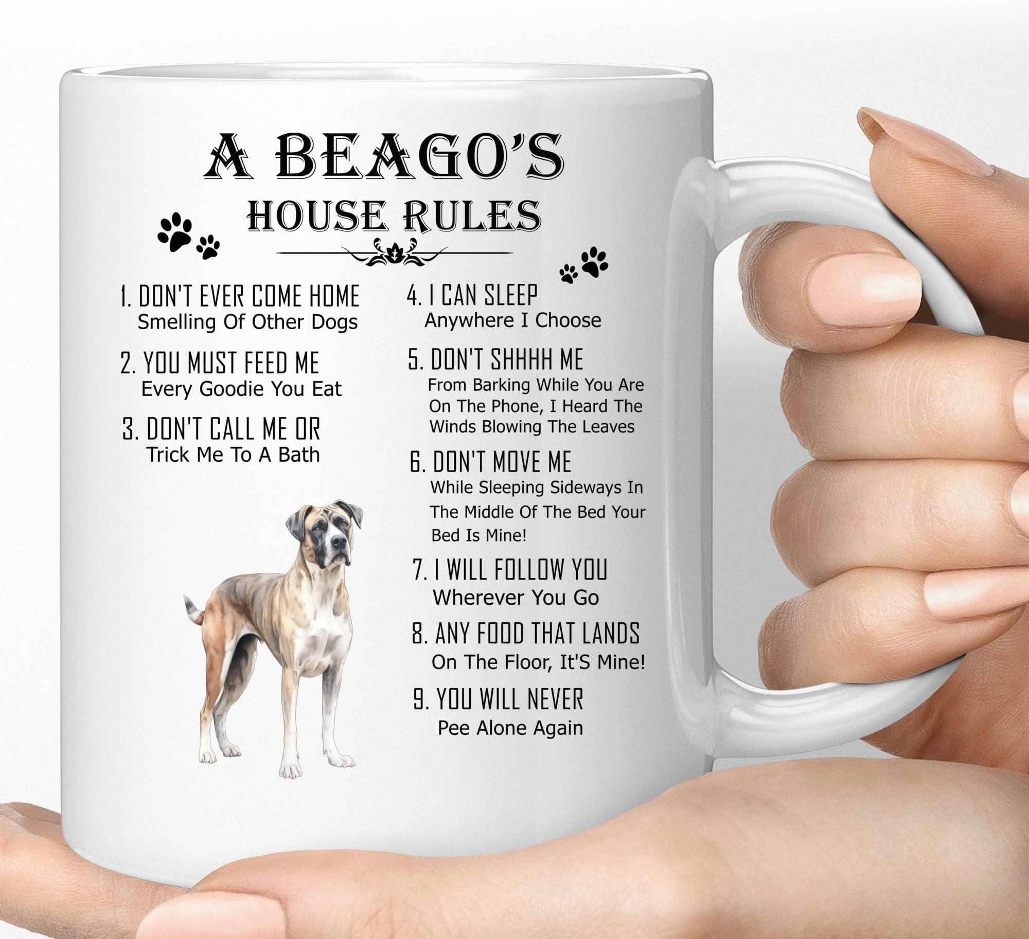 Gift Design Funny Beago Lover, Beago House Rules,beago Gifts for Beago Mom 11 Oz White Ceramic Coffee Mug