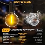 100ft Outdoor String Lights Waterproof/Connectable/Dimmable with 52 LED Shatterproof Bulbs,2-Pack 50ft UL Listed Globe G40 String Lights Outside Lighting for Patio Backyard Cafe Party Wedding Garden