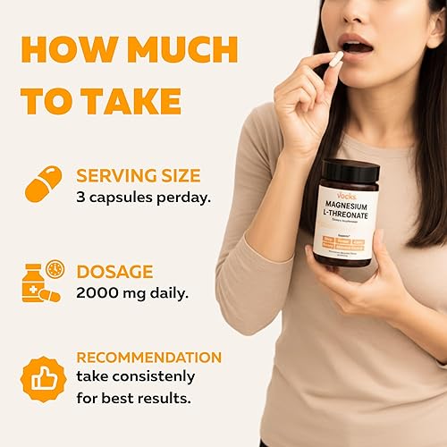 Miniatura 3 de Vocks Magnesio L Threonate, Sueño y Apoyo Cognitivo  Alta Absorción  La Forma Más Biodisponible de Magnesio  2,000 mg  90 Cápsulas