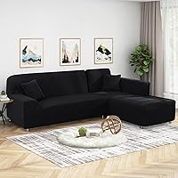 Vista 5 de KinCam Fundas de sofá modulares en forma de L, fundas de sofá súper elásticas, 2 fundas de sofá para 3 + 3 plazas, funda de diván seccional con 2