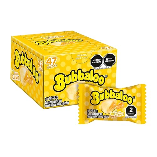 Bubbaloo Adams- goma de mascar 47 pz- sabores varios (Platano, 47pz)