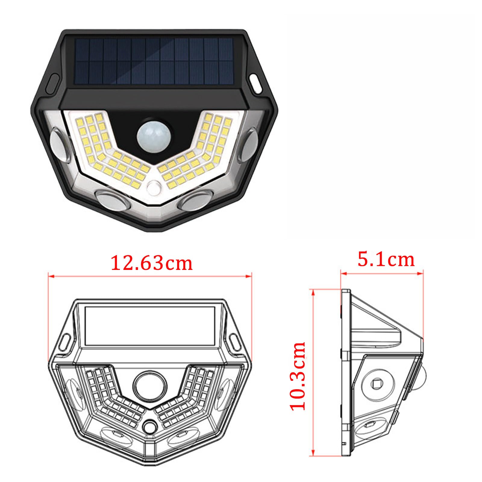 LED Solarlampen Außen Wandleuchten mit Bewegungsmelder 3 Modi Solar Wandleuchte IP65 Wasserdicht Aussen Solarlicht Wandbeleuchtung für Garten Terrasse Korridor Garage (Schwarzes Warmes Licht,2 Stück)