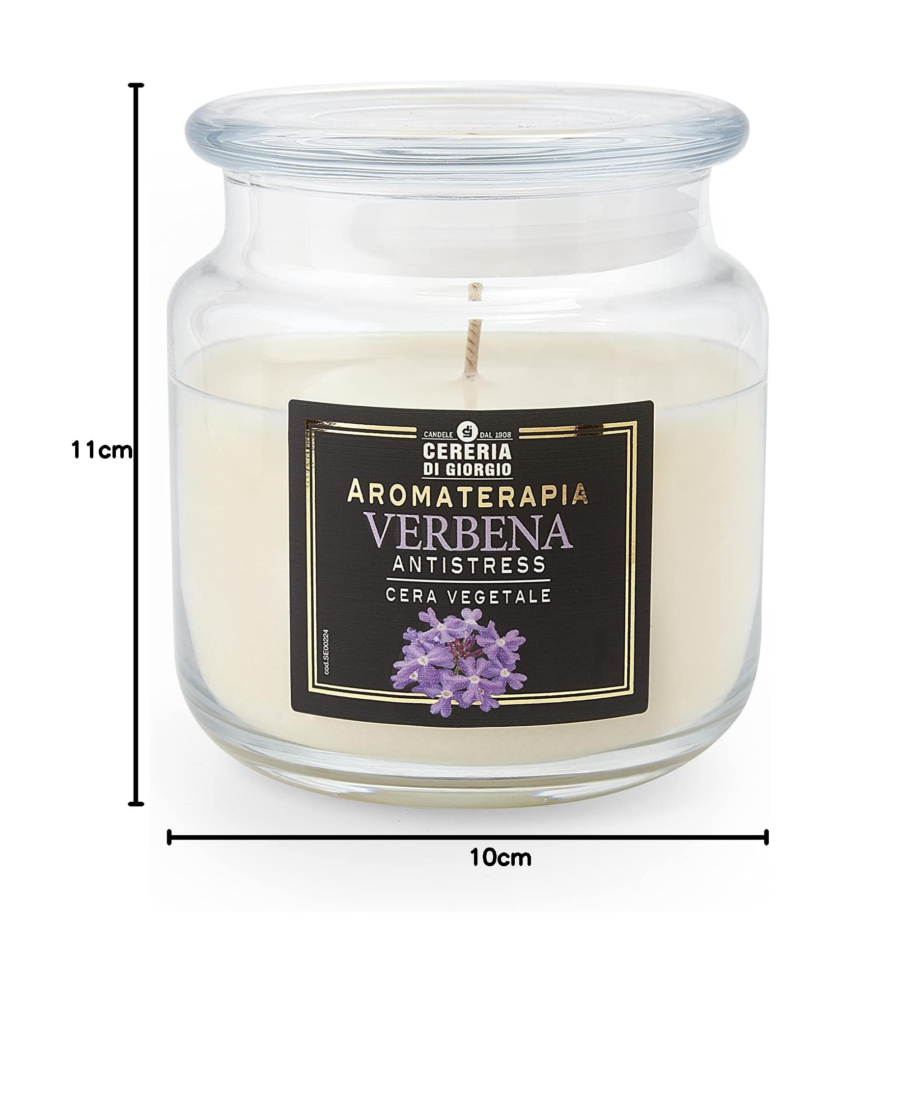 Candela Profumata In Giara - Cera Vegetale 100%, Vegana, Durata 80 Ore - Profumo Ambra E Serenità - Foto 5