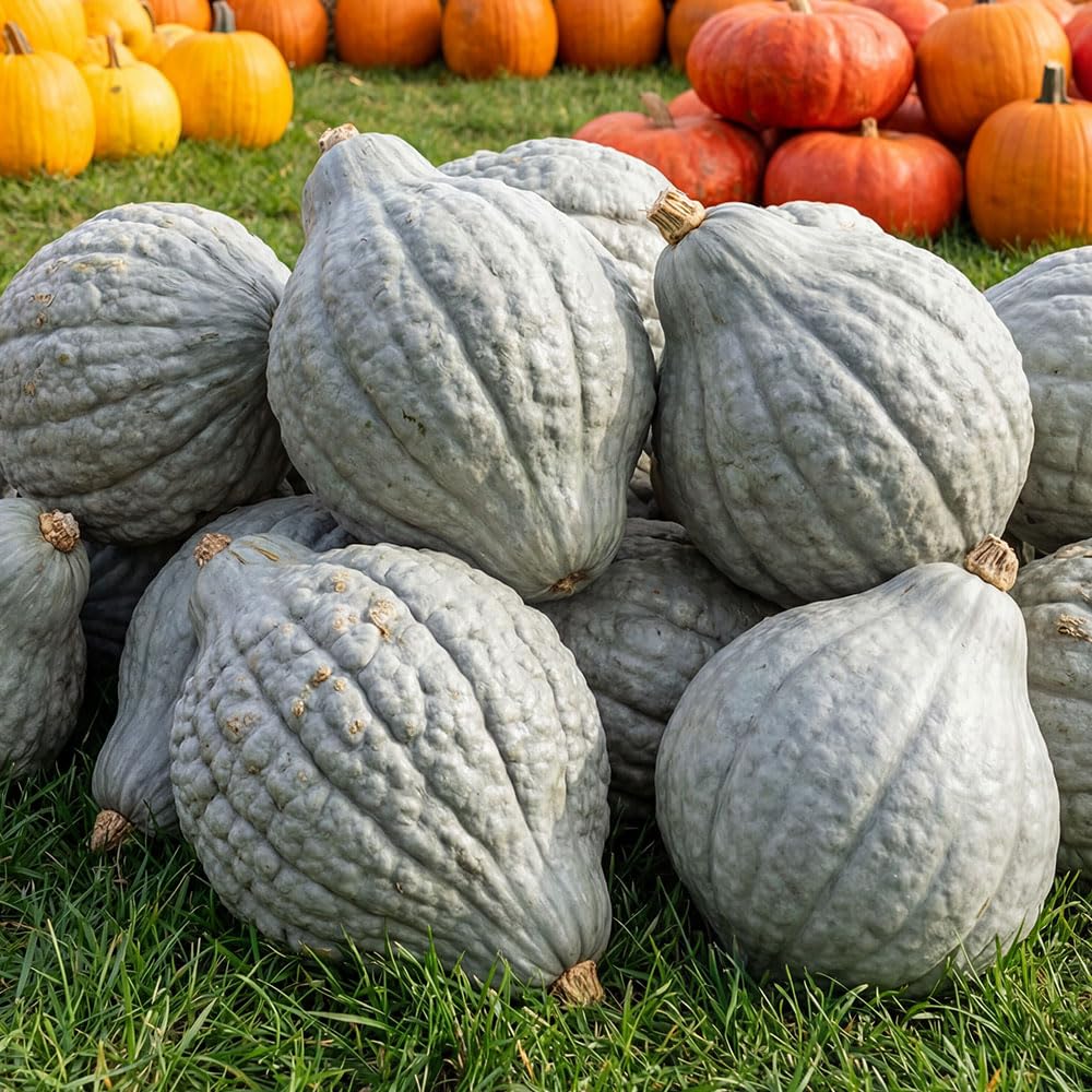 Pumpkin Seeds – Zucca Hubbard Large Blue – Heirloom Italian Variety – Large Grey-Blue Wrinkled Fruits – Excellent Flavour – High Yield – Easy to Grow