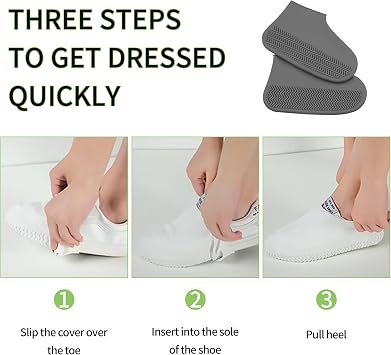 Waterproof Shoe Covers,Reusable Foldable Not-Slip Rain Shoe Covers,Portable Water Resistant Overshoe,Shoes Protectors Overshoes Rain Galoshes for Kids,Men and Women