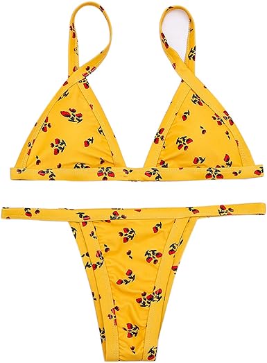 yellow triangle bathing suit