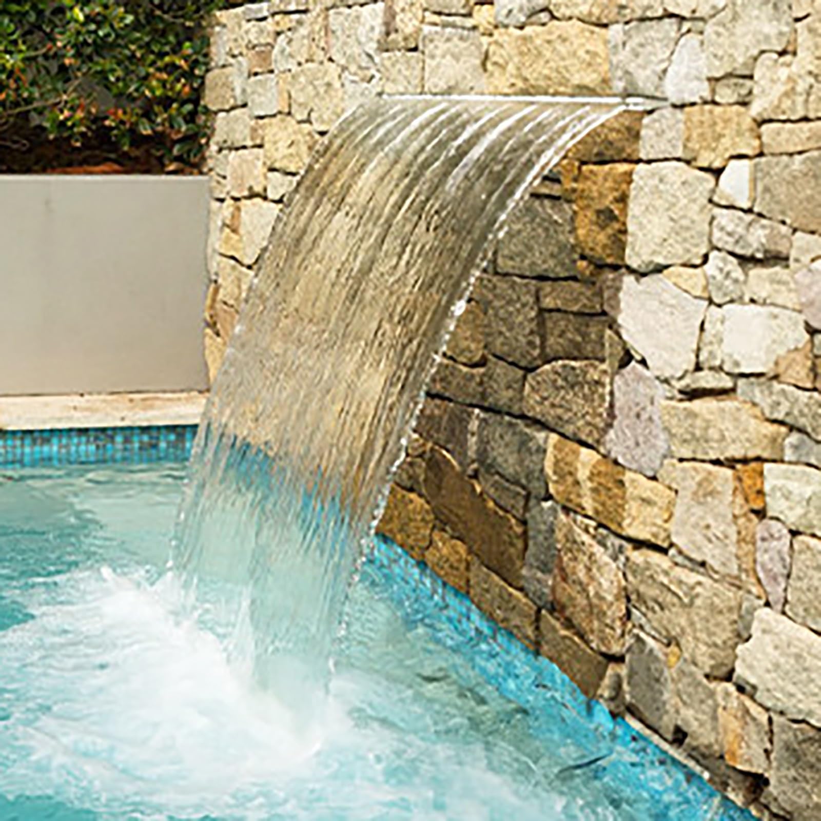 Ornamento da giardino a cascata in argento, 55 cm, per cascate artificiali e decorazioni da giardino, perfetto per piscine e giardini acquatici