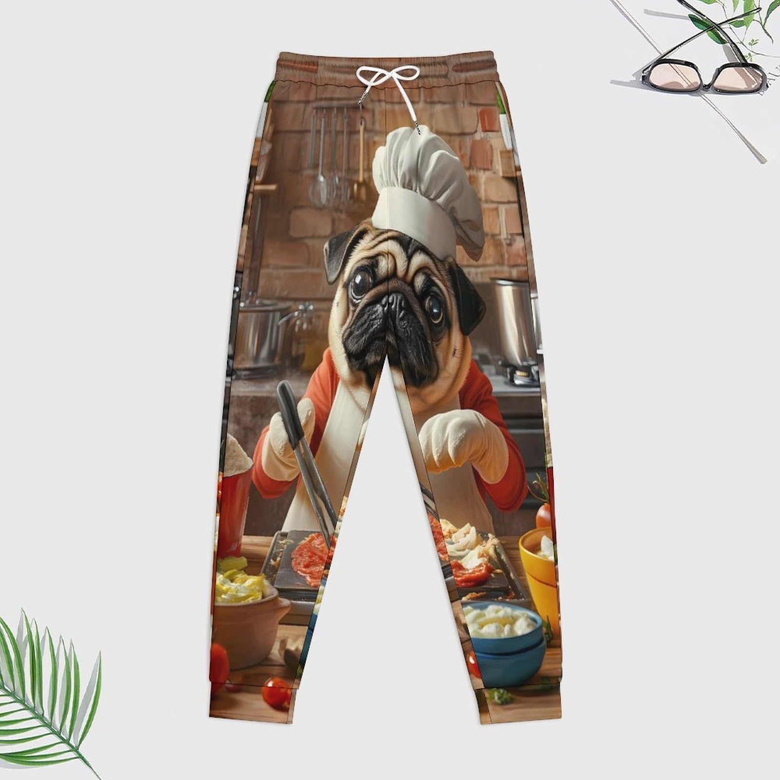Pug Dog Chef Cooking Tuta Unisex Allentato Tuta Tuta Casual Pullover Felpa con Cappuccio Comfort 2 Pezzi Felpa Abiti