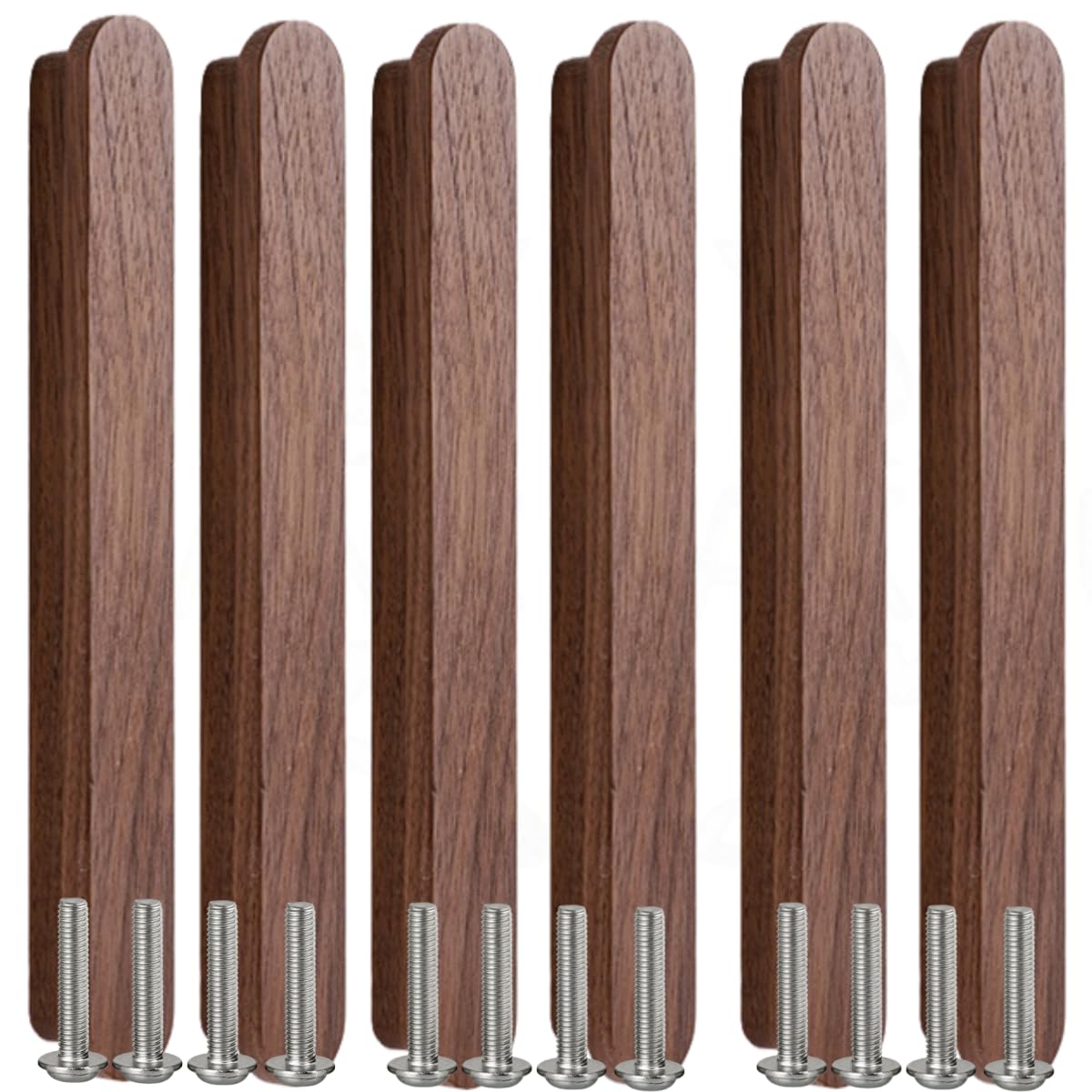 Tiradores Cajones 6 Piezas Puerta De Gabinete En Forma De Manija De Madera Maciza Muebles Cajón Gabinete Manija De Madera Nogal Negro 192 Mm