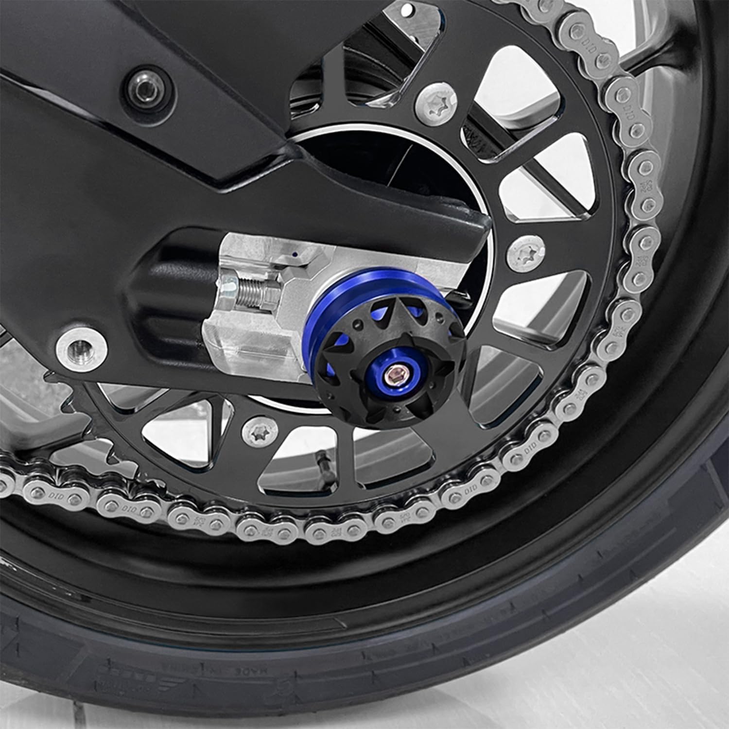 MFGZD Motorcycle Front Wheel Frame Protector Axle Slider Fit for YZF-R3 R25 Z900/RS/SE MT-09 XSR900/Abarth FZ-09 FJ-09 MT-07 MT07 Tracer MT-09 SP CB750 Hornet XSR700 CNC Front Axle Sliders (Blue)