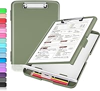 Vista 27 de Sooez - Sujetapapeles de documentos clínicos con almacenamiento, sujetapapeles de plástico resistente, de alta capacidad, con soporte para bolígrafo