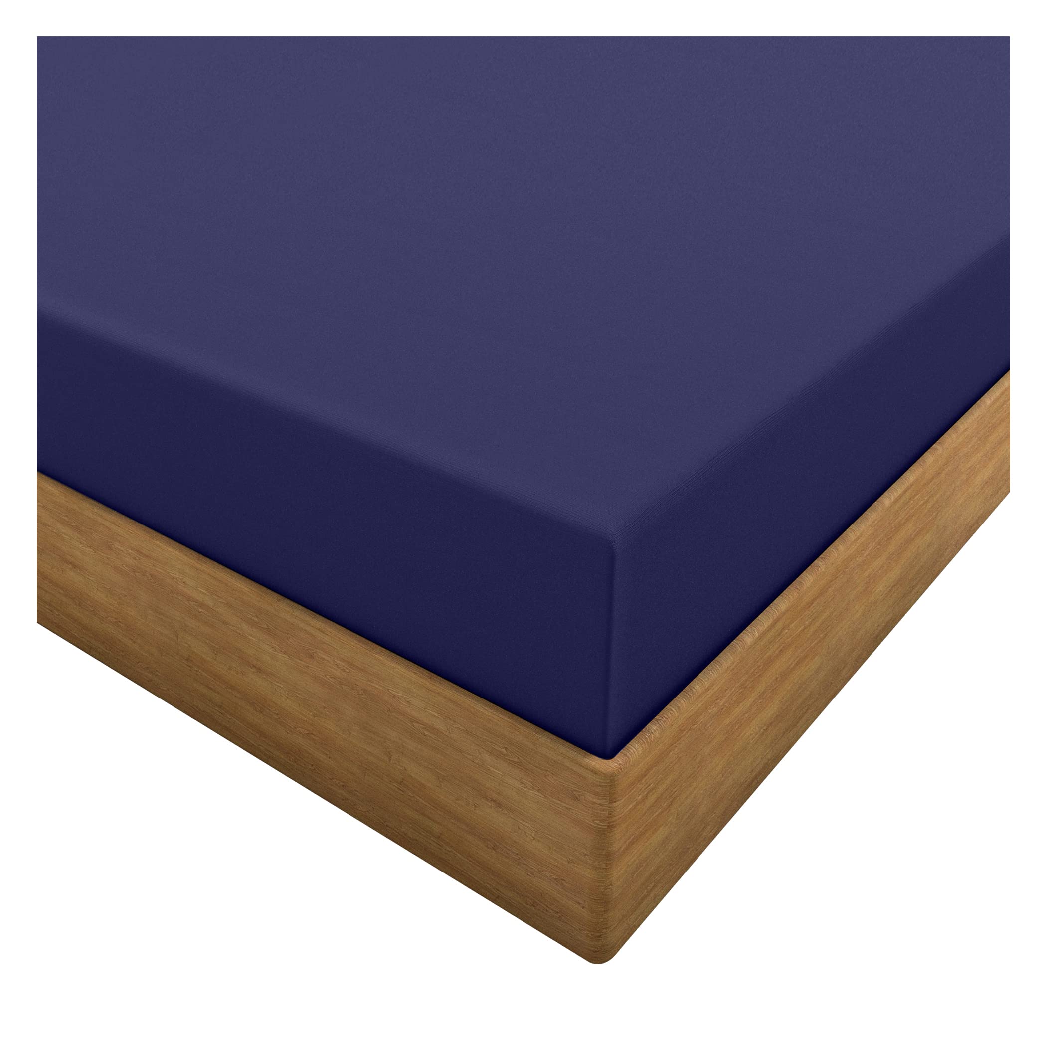 HOME ACE King Size Fitted Sheet, Navy, 100% Polycotton, 150 gsm, 152cm x 198cm