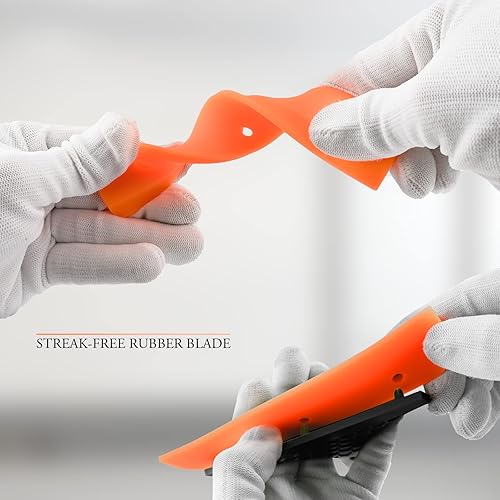 Miniatura 3 de FOSHIO Escobilla de silicona multiusos para puerta de cristal de ducha, limpieza de ventanas, mango largo de 7.5 pulgadas de 6 pulgadas, escobilla