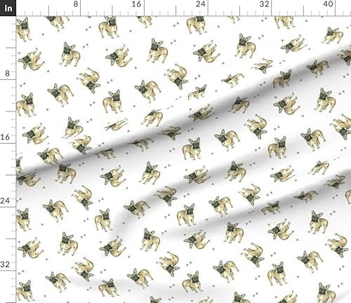 Miniatura 2 de Spoonflower Tela  Bulldogs franceses Bulldog francés perro cachorro impreso en pétalo, tela de algodón de la firma Fat Quarter  costura acolchado