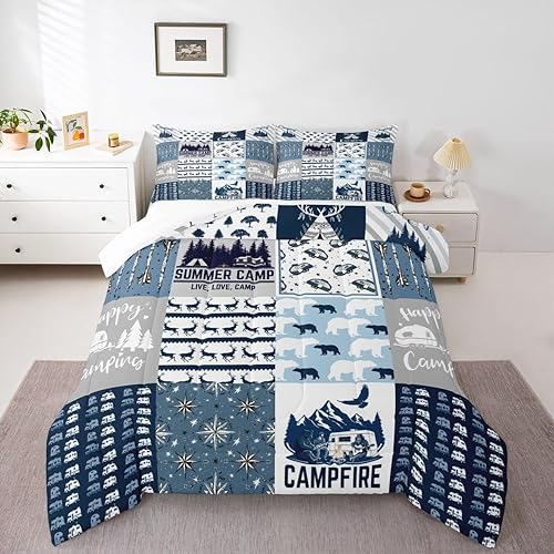 Vista 40 de Juego de ropa de cama de tractor tamaño matrimonial, juego de edredón de camión de equipo, edredón de plumón de excavadora de construcción, juego