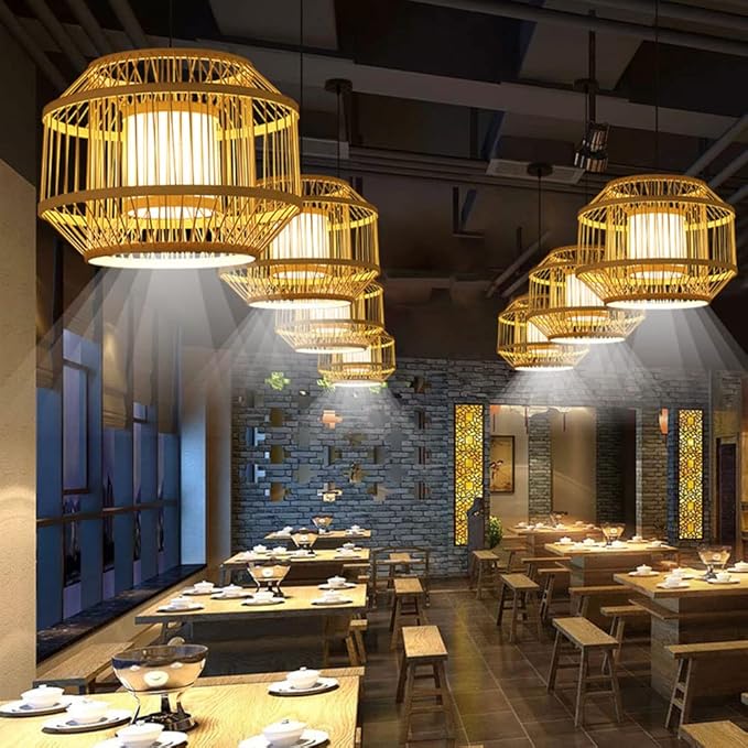 CHUNGYANG Boho Hanglamp Rotan Art Hanglamp Handgeweven Hanglamp E26 Basis, Boerderij Bamboe Lichtpunt Natuurlijke Rieten Schaduw voor Keukeneiland, Eetkamer, Woonkamer, photo 2