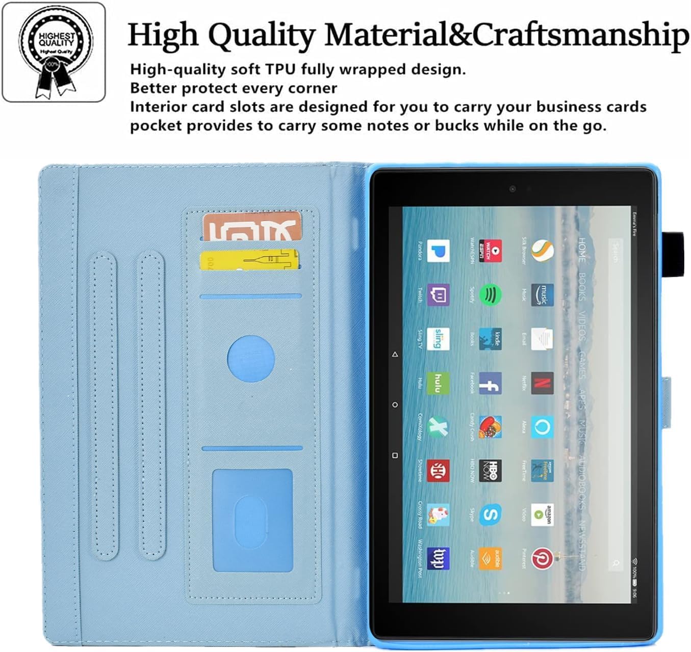 Case for Fire HD 10 Tablet (9th/7th/5th Generation, 2019/2017/2015 Release), PU Leather Folio Stand Cover Case for Fire HD 10 9th Generation/7th Generation, Auto Sleep Wake - Tree of Life