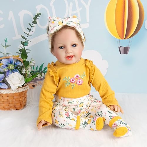 Miniatura 2 de Reborn - Accesorios de ropa para muñecas de bebé de 22 pulgadas, trajes amarillos, 4 piezas para muñecas recién nacidas de 20 a 22 pulgadas, a juego