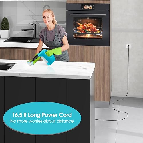 Miniatura 4 de S AFSTAR Limpiador de vapor de mano, vaporizador presurizado de 1400 W con accesorios de 14 piezas y bloqueo para niños, mopa de vapor portátil