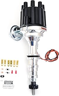 Pertronix D7133700 Flame-Thrower Vacuum Advance Black Cap Billet Electronic Distributor with Ignitor III Technology for Ford FE 352-428
