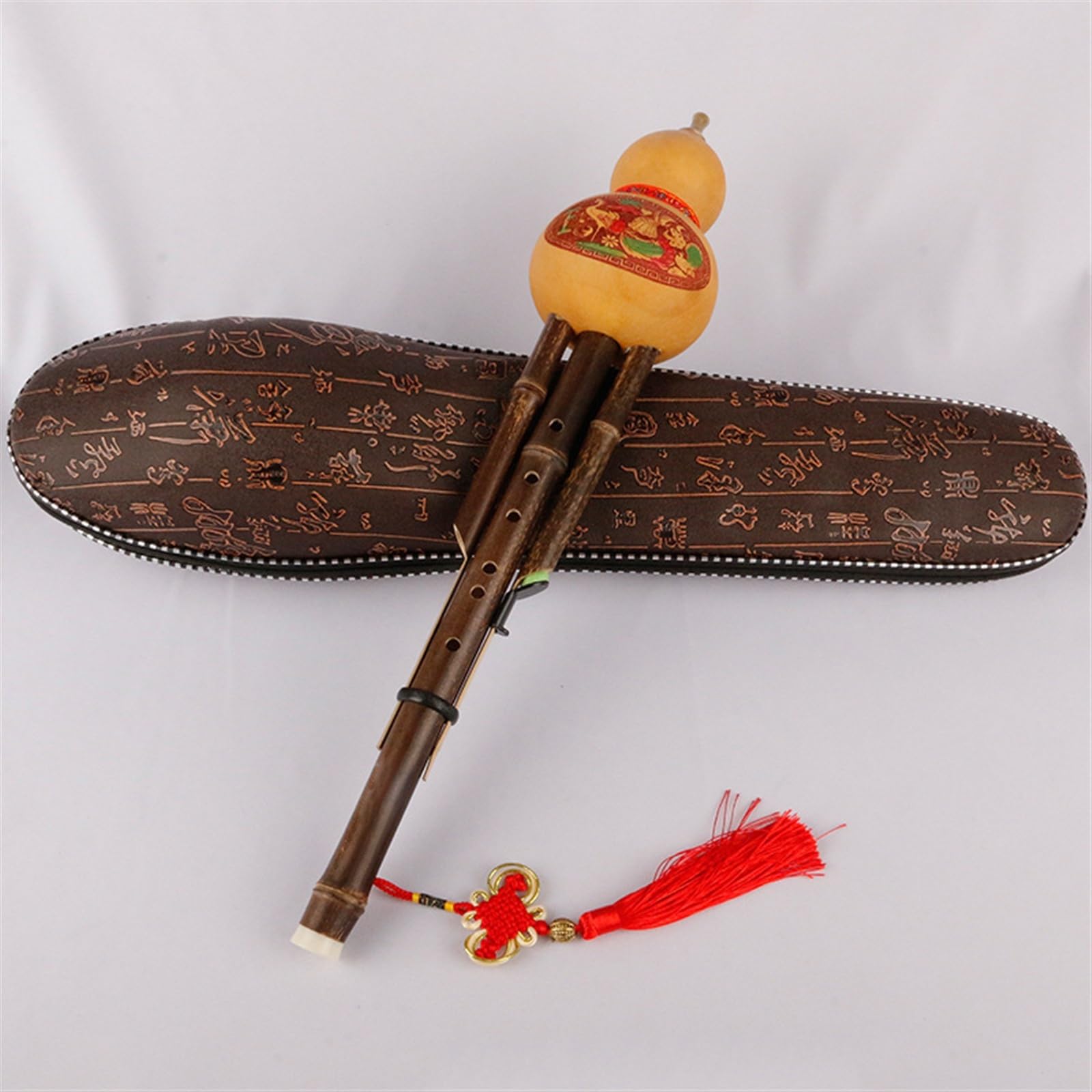Instrumento De Viento De Madera Profesional Hulusi, Tecla G/F De Bambú Tradicional Chino Con Caja De Almacenamiento Hulusi Profesional (Color : F key)