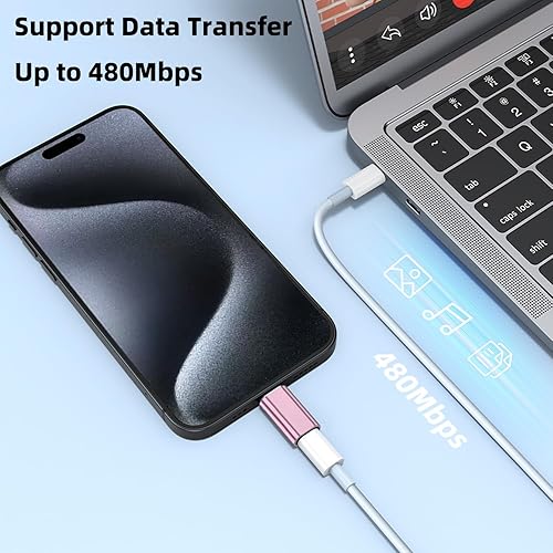 Miniatura 3 de Adaptador USB-C macho a Lightning hembra (paquete de 2), carga rápida PD y transferencia de datos para iPhone 1515 Plus15 Pro15 Pro Max, iPad Air,