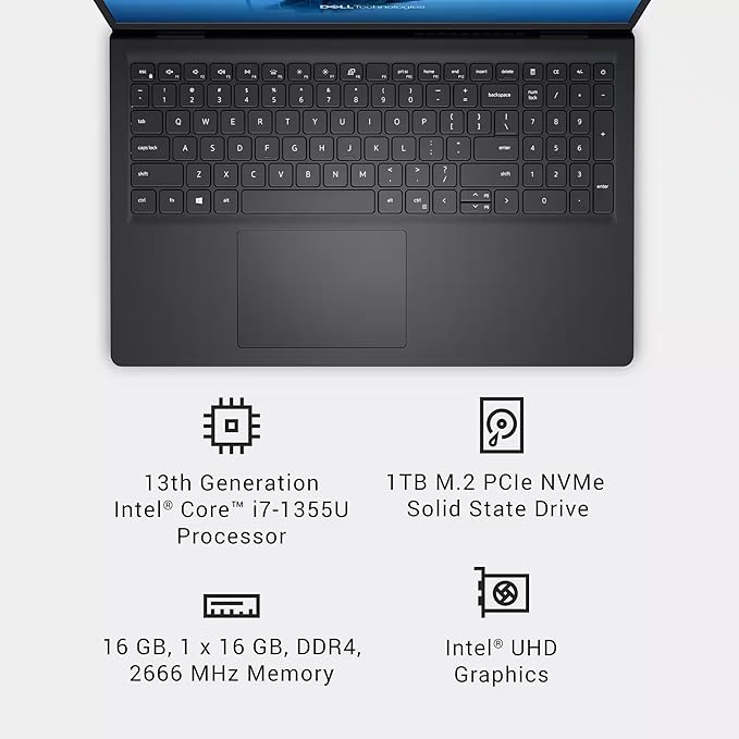 Dell Laptop 15.6" FHD Táctil, i7-1355U, 16GB RAM, 1TB SSD, Win 11 Pro miniatura 6