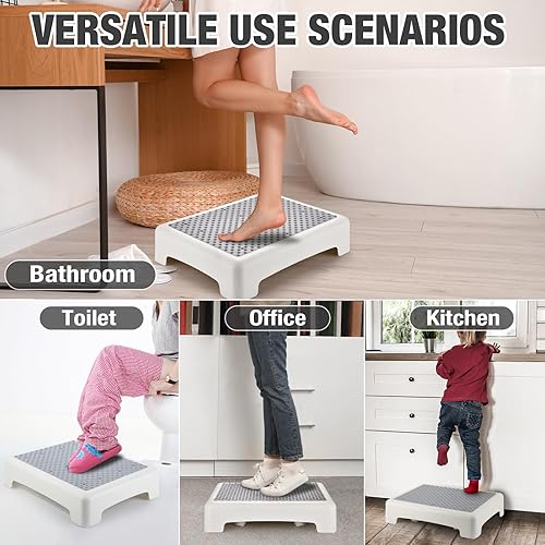 Miniatura 8 de HBTower Taburete de escalón, taburete de movilidad para adultos y personas mayores, plataforma antideslizante para interiores y exteriores, elevador