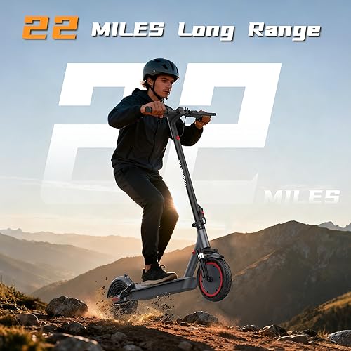 Vista 65 de Electric Scooter, 10"/8.5" Solid Tire, 500W/350W Powerful Motor & 19/22 MPH Top Speed, 28/25/22/16 Miles Long Range, Folding E Scooter with Dual