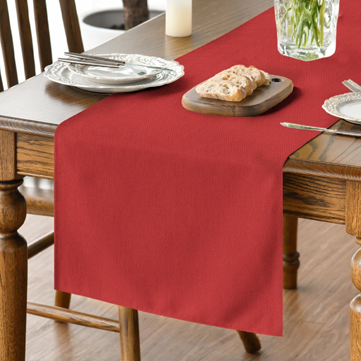 Artoid Mode Camino de mesa de Navidad rojo, lavable, cocina, mesa de comedor, decoración interior, vacaciones, fiesta, decoración, 40 x 140 cm
