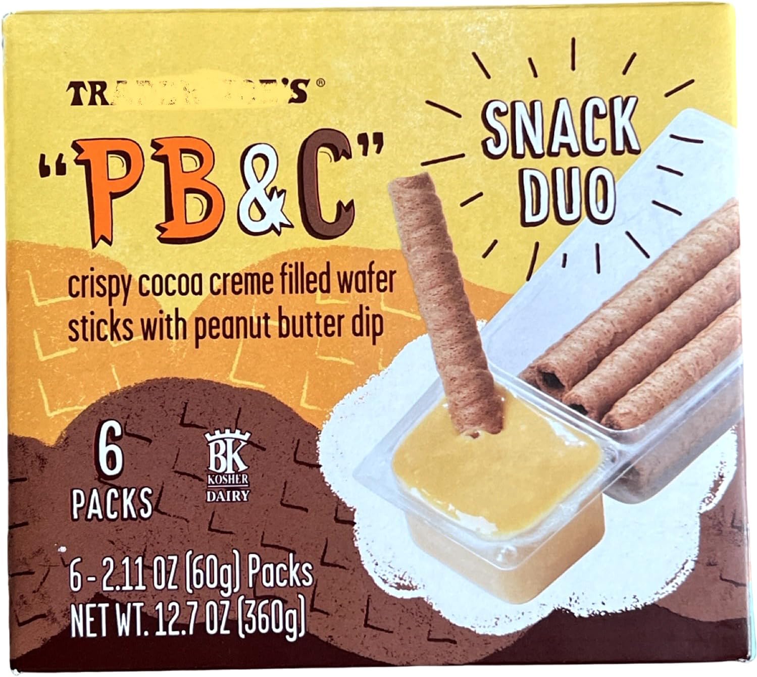 PB&C Crispy Cocoa Creme Filled Wafer Sticks with Peanut Butter Dip Snack Duo by Trader Joe's 12.7 Oz - (Pack of 1)