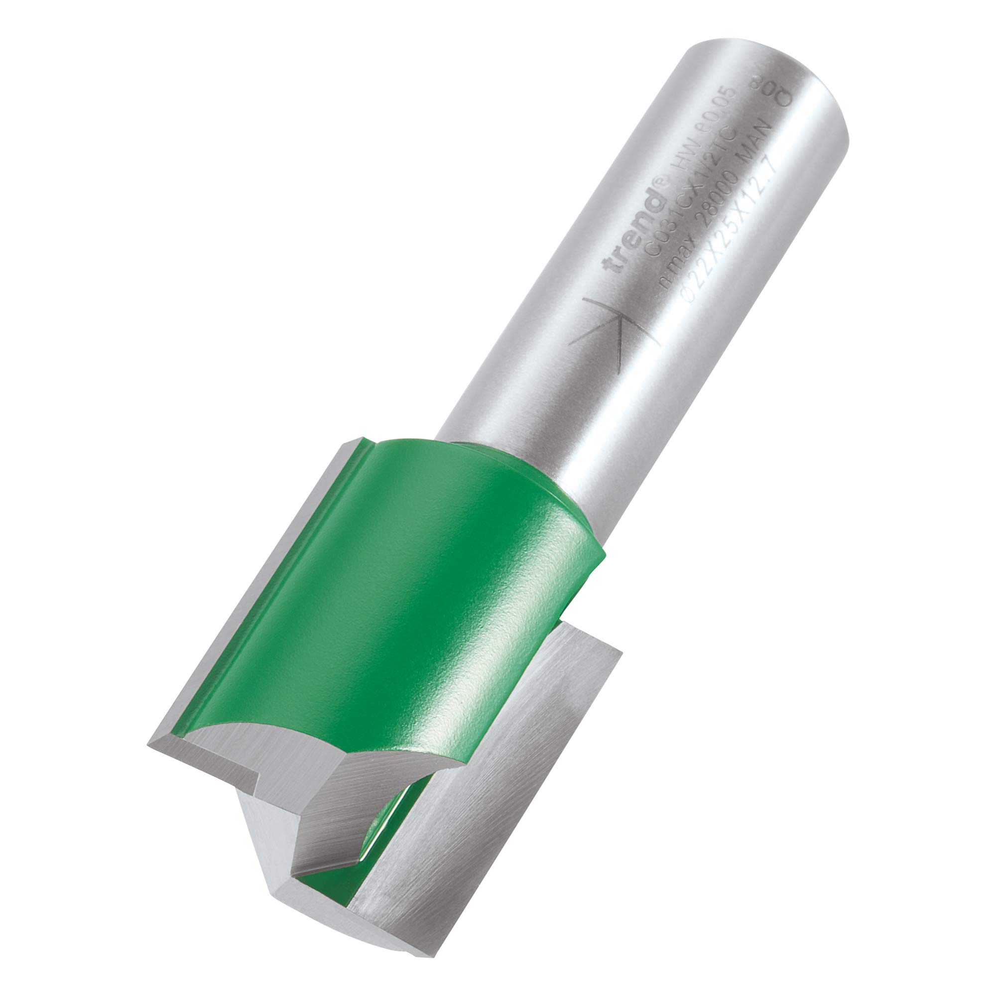 Trend C031CX1/2TC Two Flute Straight Cutter 22mm Dia. x 25mm Cut